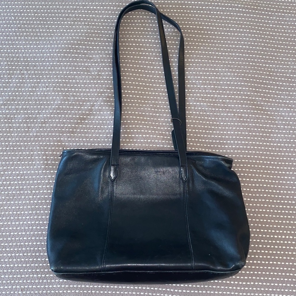 Coach Black Leather Tote Bag